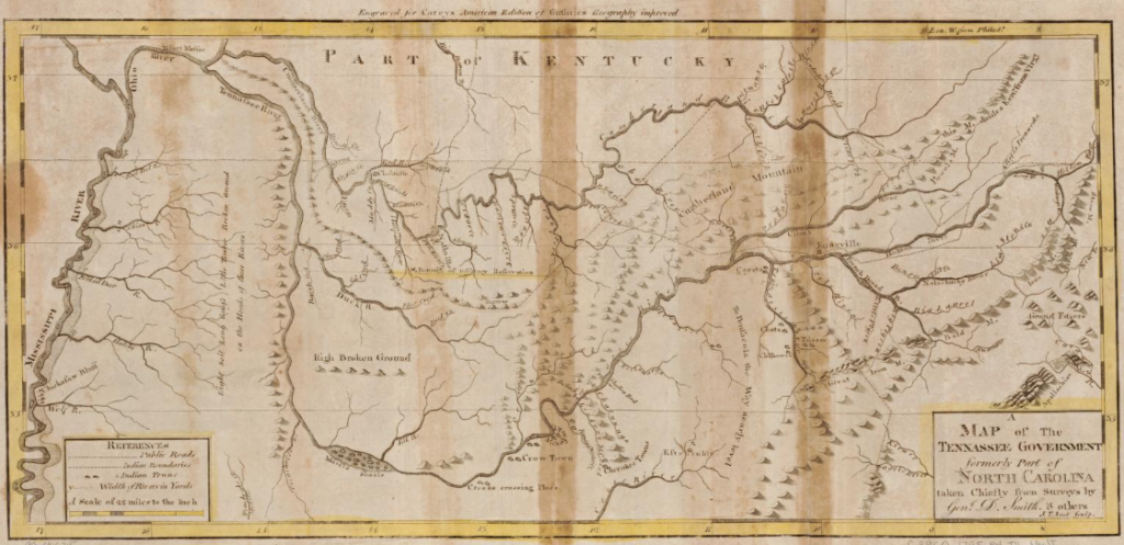 A map of the Tennessee government, formerly part of North Carolina - Library of Congress