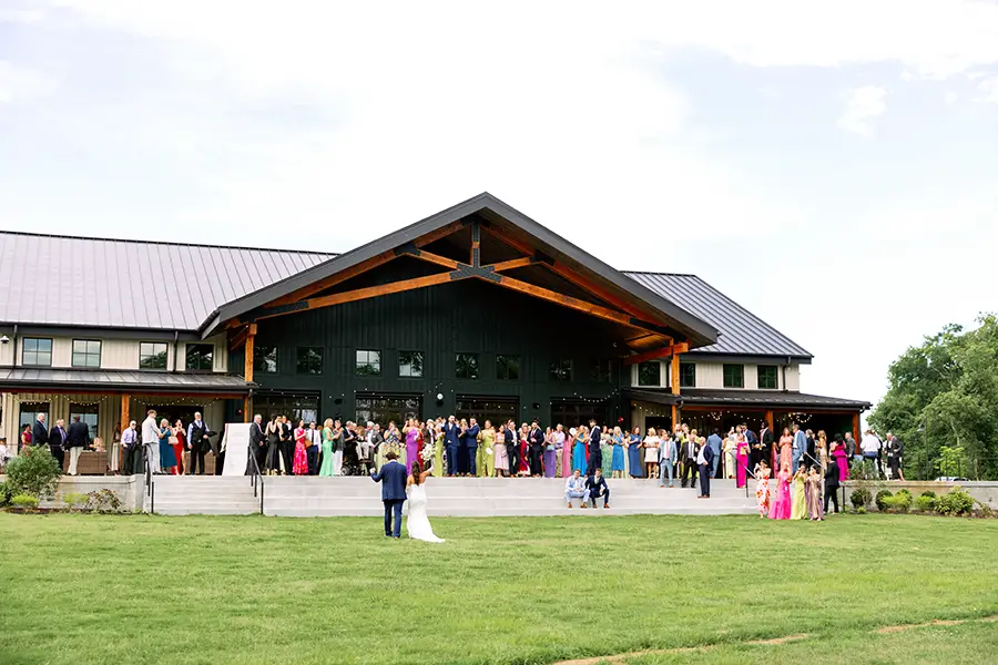 Image of front view of Rock castle events center with a wedding reception taking place.